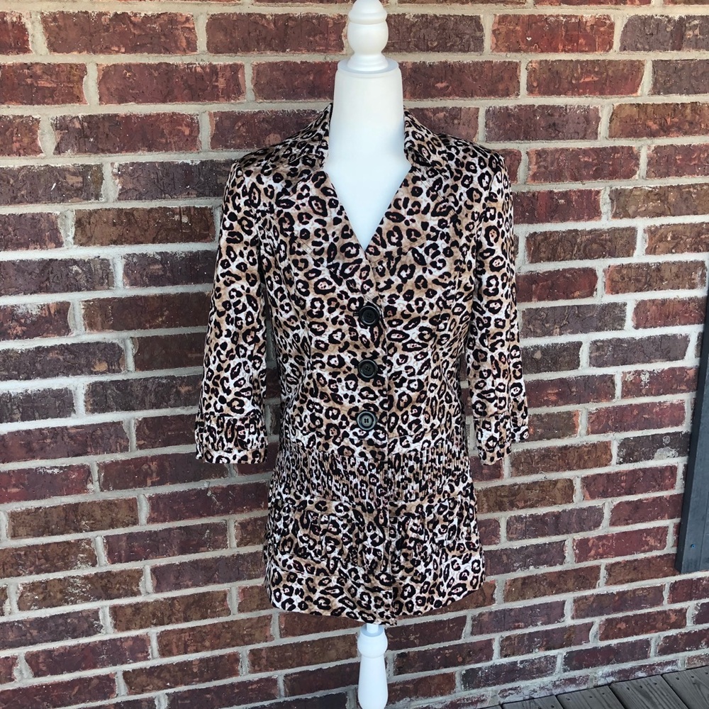 Ladies 3/4 Sleeve Animal Print Jacket Size Small